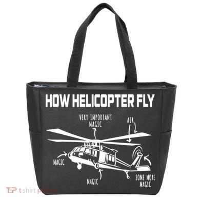 How Helicopters Fly Funny Helicopter Pilot Rotorcraft Pilot Tote Bag
