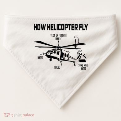 How Helicopters Fly Funny Helicopter Pilot Rotorcraft Pilot USA-Made Doggie Bandana
