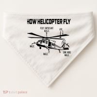 How Helicopters Fly Funny Helicopter Pilot Rotorcraft Pilot USA-Made Doggie Bandana thumb 0