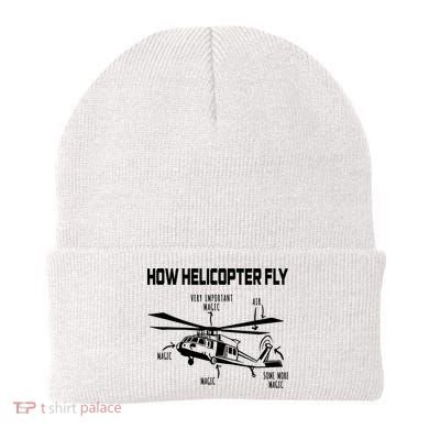 How Helicopters Fly Funny Helicopter Pilot Rotorcraft Pilot Beanie