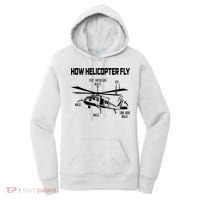 How Helicopters Fly Funny Helicopter Pilot Rotorcraft Pilot Women's Hoodie thumb 0