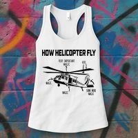 How Helicopters Fly Funny Helicopter Pilot Rotorcraft Pilot Women's Tank Top thumb 3