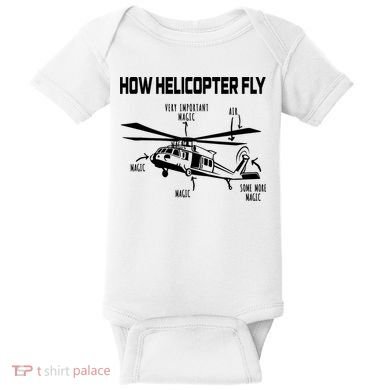 How Helicopters Fly Funny Helicopter Pilot Rotorcraft Pilot Baby Bodysuit