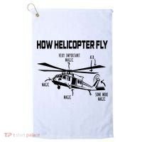 How Helicopters Fly Funny Helicopter Pilot Rotorcraft Pilot Golf Towel thumb 0
