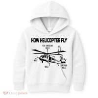 How Helicopters Fly Funny Helicopter Pilot Rotorcraft Pilot Kids Hoodie thumb 0