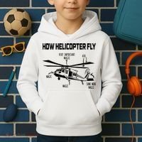 How Helicopters Fly Funny Helicopter Pilot Rotorcraft Pilot Kids Hoodie thumb 2