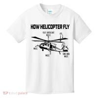 How Helicopters Fly Funny Helicopter Pilot Rotorcraft Pilot Kids T-Shirt thumb 0