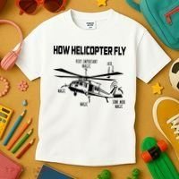 How Helicopters Fly Funny Helicopter Pilot Rotorcraft Pilot Kids T-Shirt thumb 3