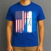 Half Honduran Flag Vintage Honduras Usa Gift Cool Gift T-Shirt thumb 3
