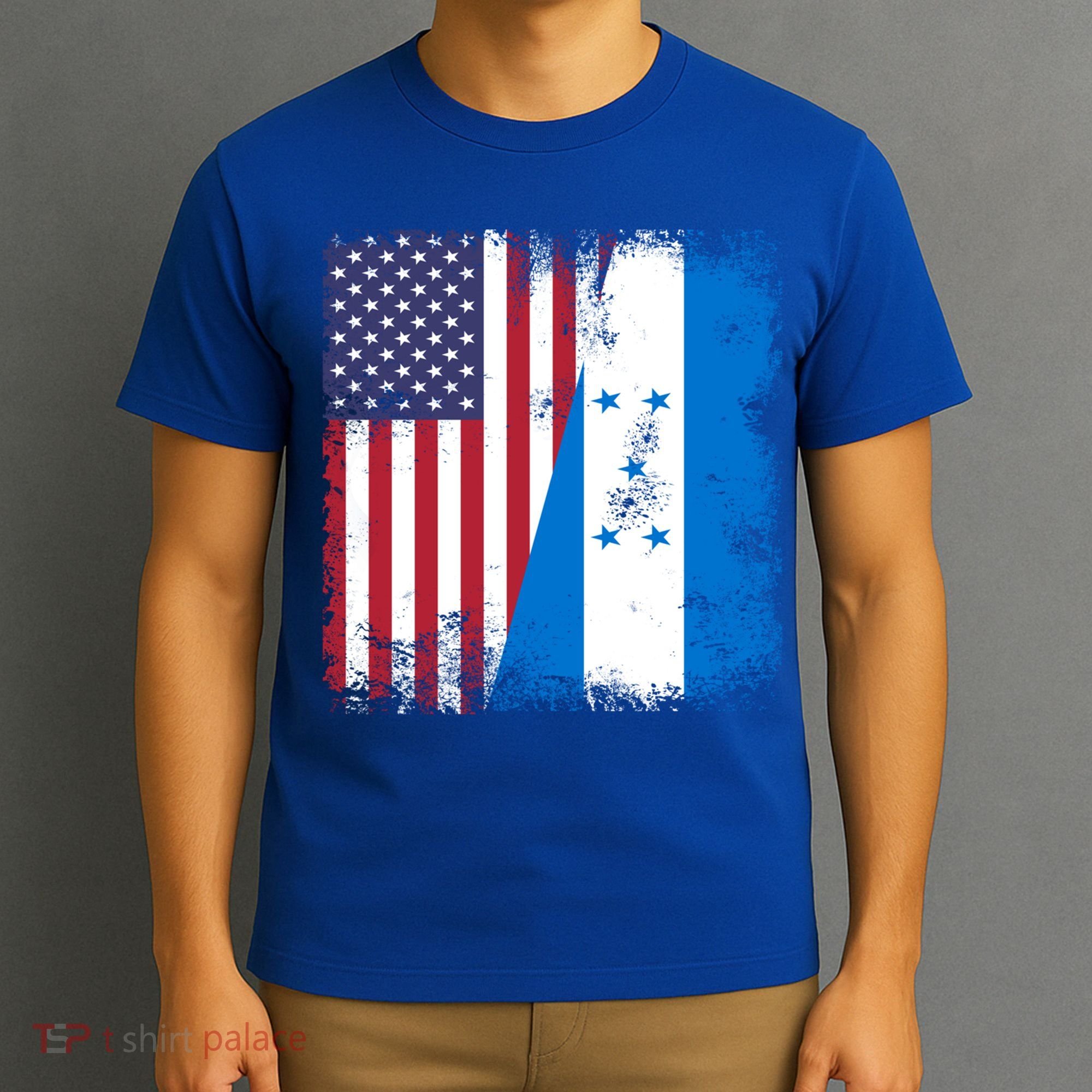Half Honduran Flag Vintage Honduras Usa Gift Cool Gift T-Shirt