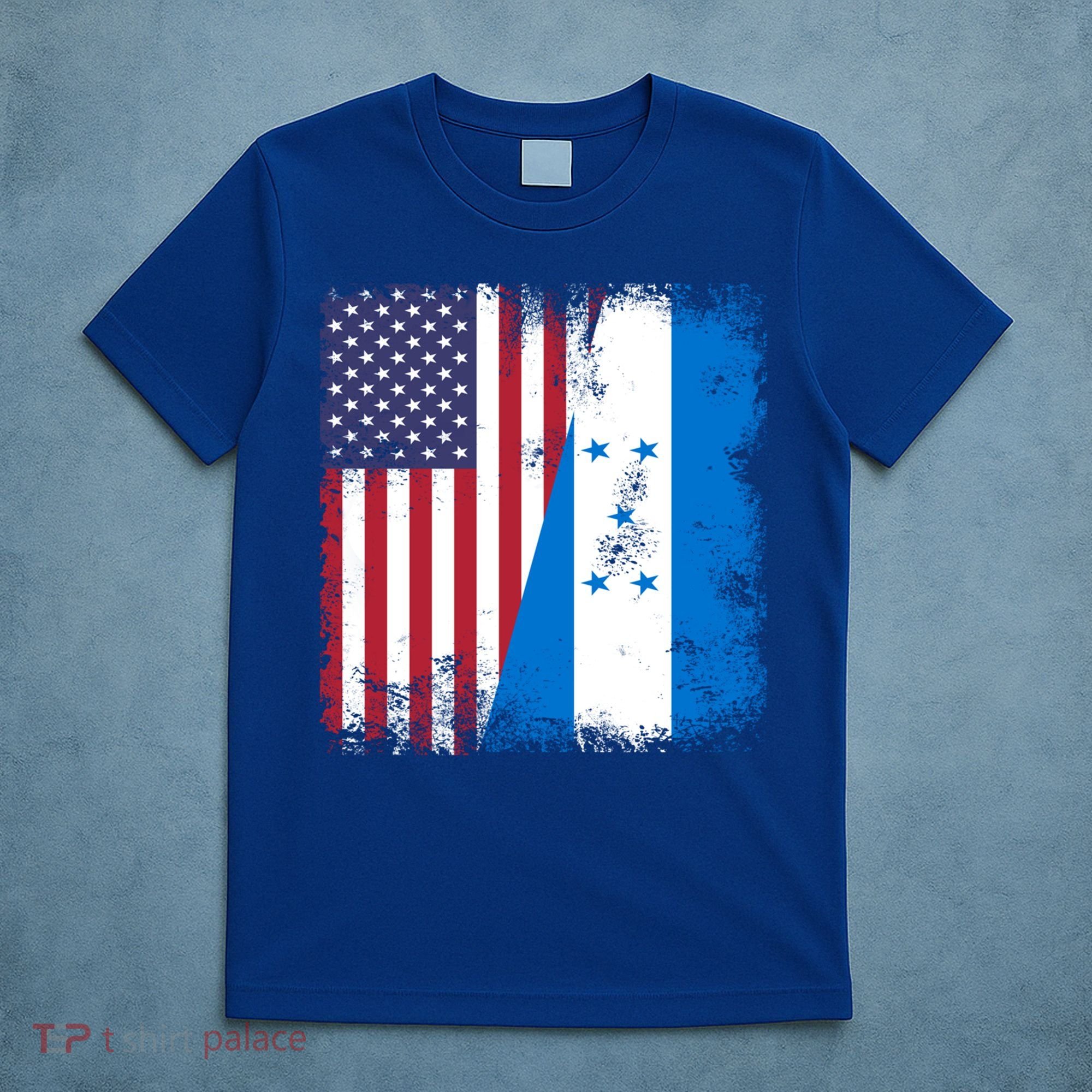 Half Honduran Flag Vintage Honduras Usa Gift Cool Gift T-Shirt