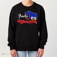 Happy Haitian Flag Day Cool Haiti Flag Map Haitian Pride Women's Sweatshirt thumb 0
