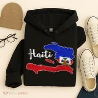 Happy Haitian Flag Day Cool Haiti Flag Map Haitian Pride Hoodie thumb 4