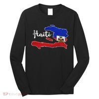 Happy Haitian Flag Day Cool Haiti Flag Map Haitian Pride Long Sleeve Shirt thumb 0