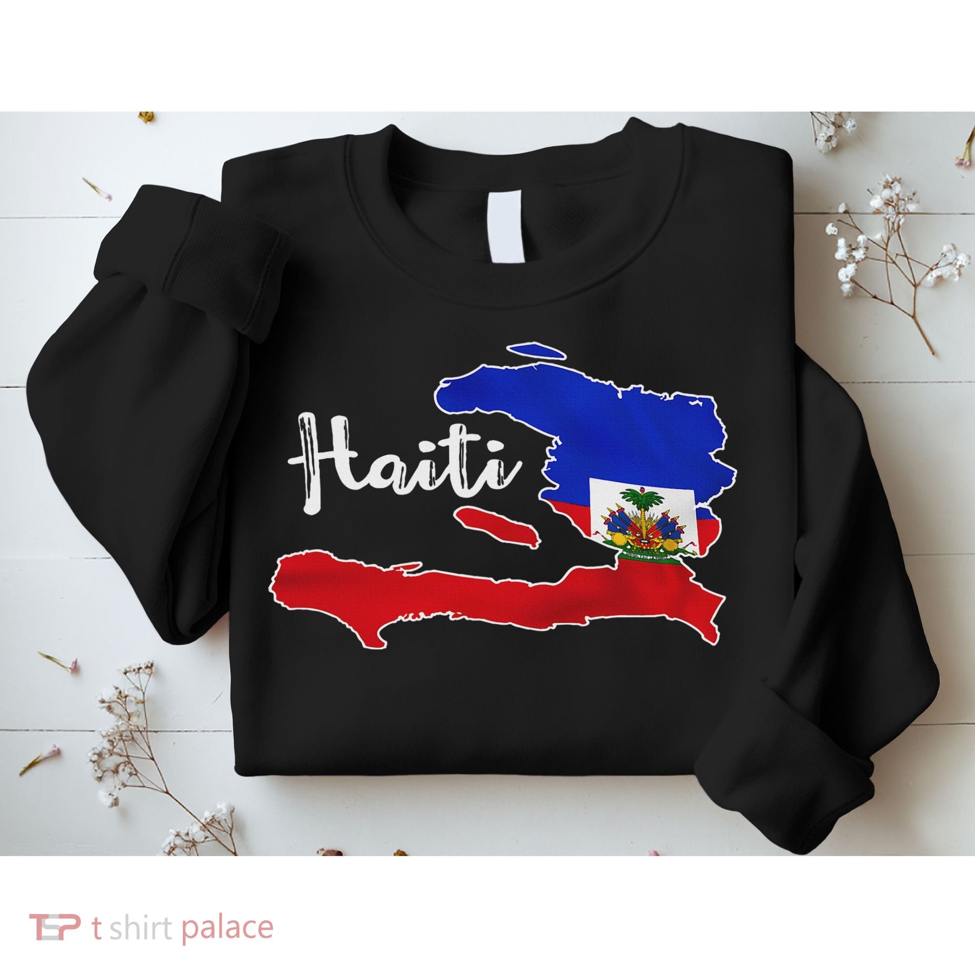 Happy Haitian Flag Day Cool Haiti Flag Map Haitian Pride Sweatshirt