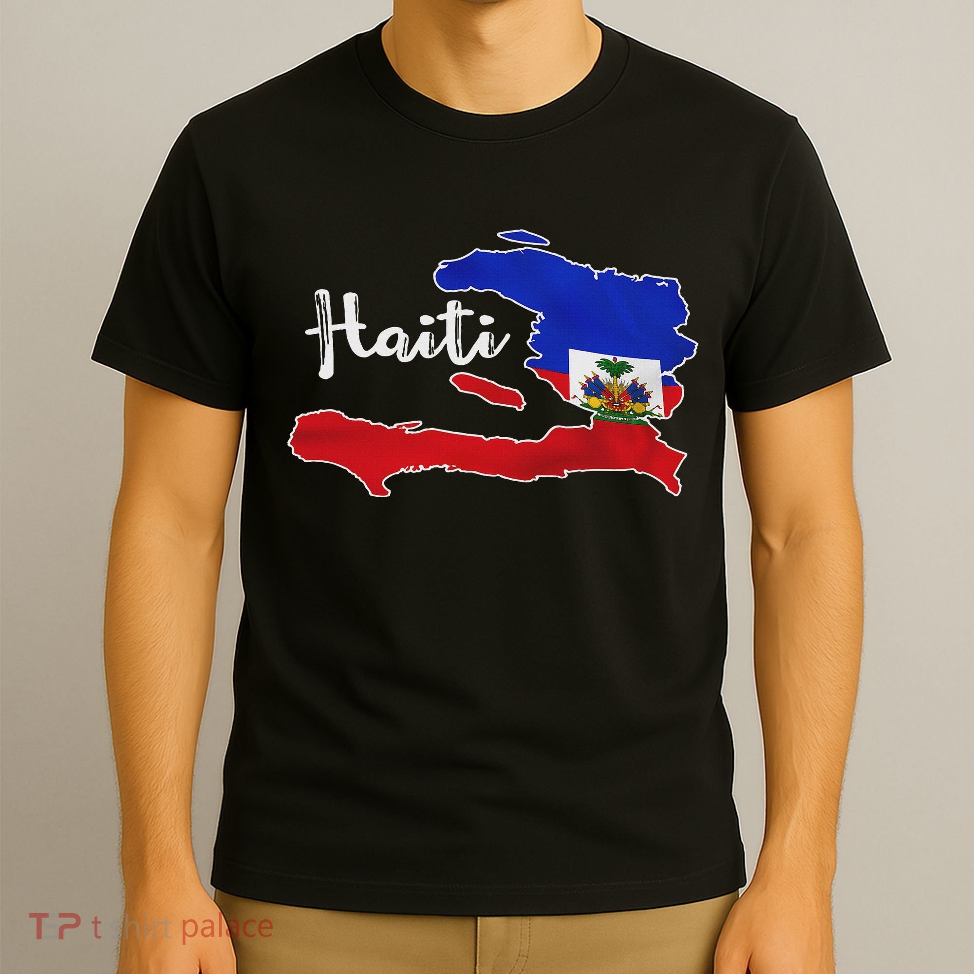 Happy Haitian Flag Day Cool Haiti Flag Map Haitian Pride T-Shirt
