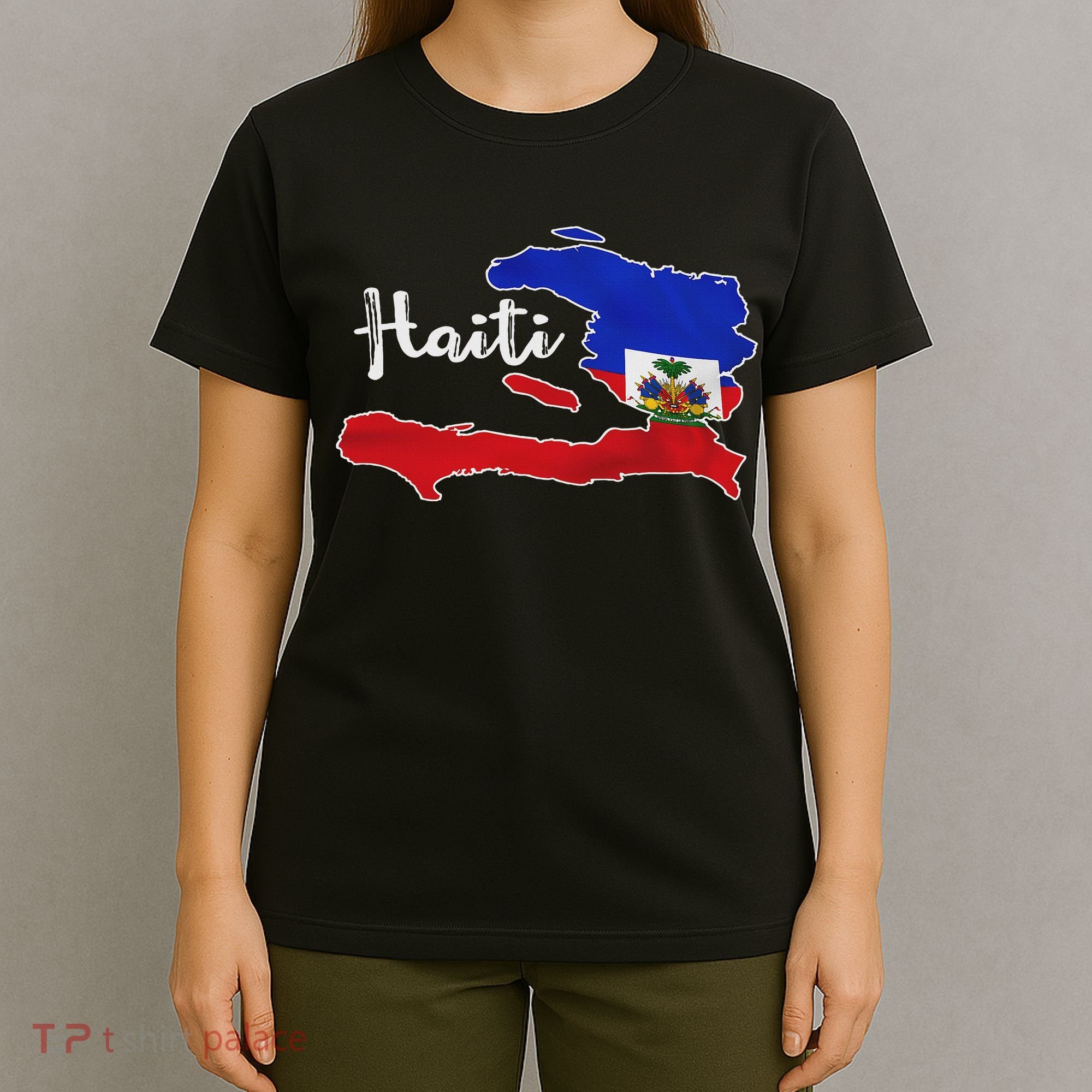Happy Haitian Flag Day Cool Haiti Flag Map Haitian Pride T-Shirt