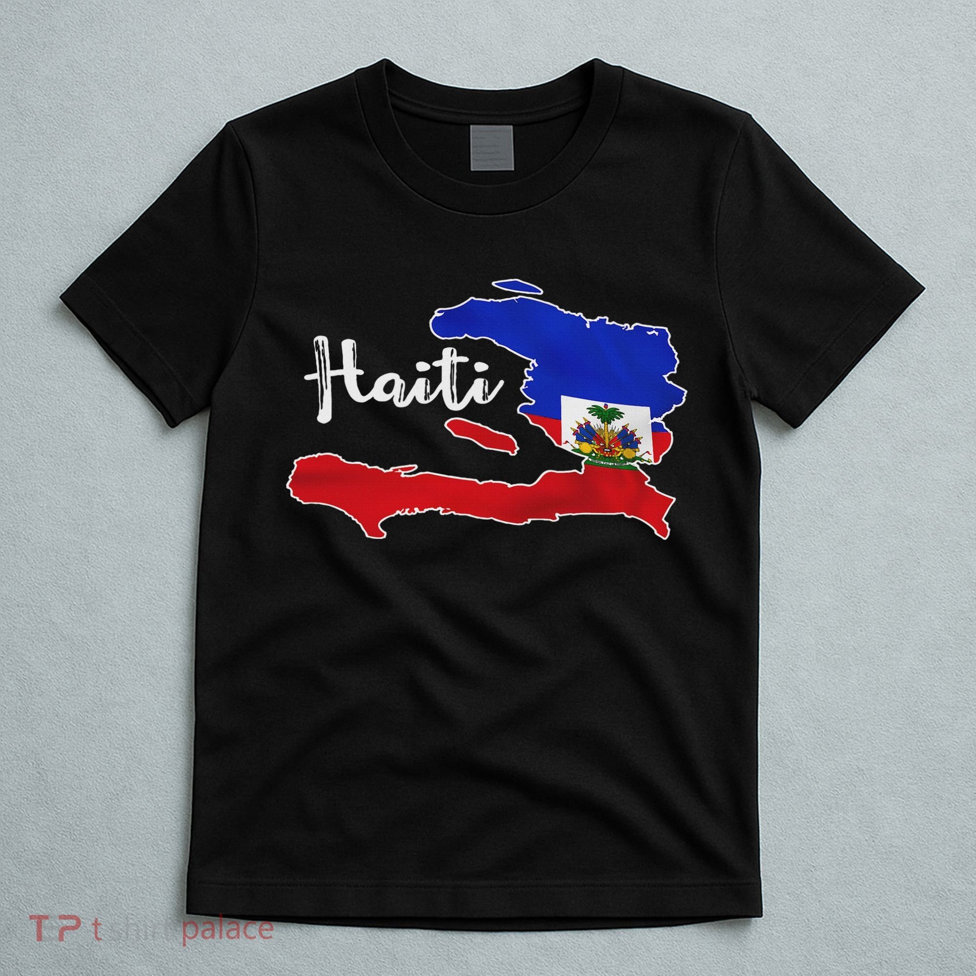 Happy Haitian Flag Day Cool Haiti Flag Map Haitian Pride T-Shirt