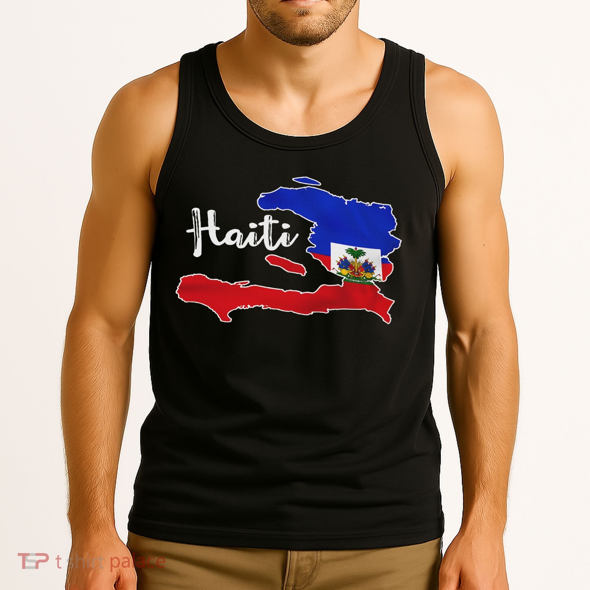 Happy Haitian Flag Day Cool Haiti Flag Map Haitian Pride Tank Top