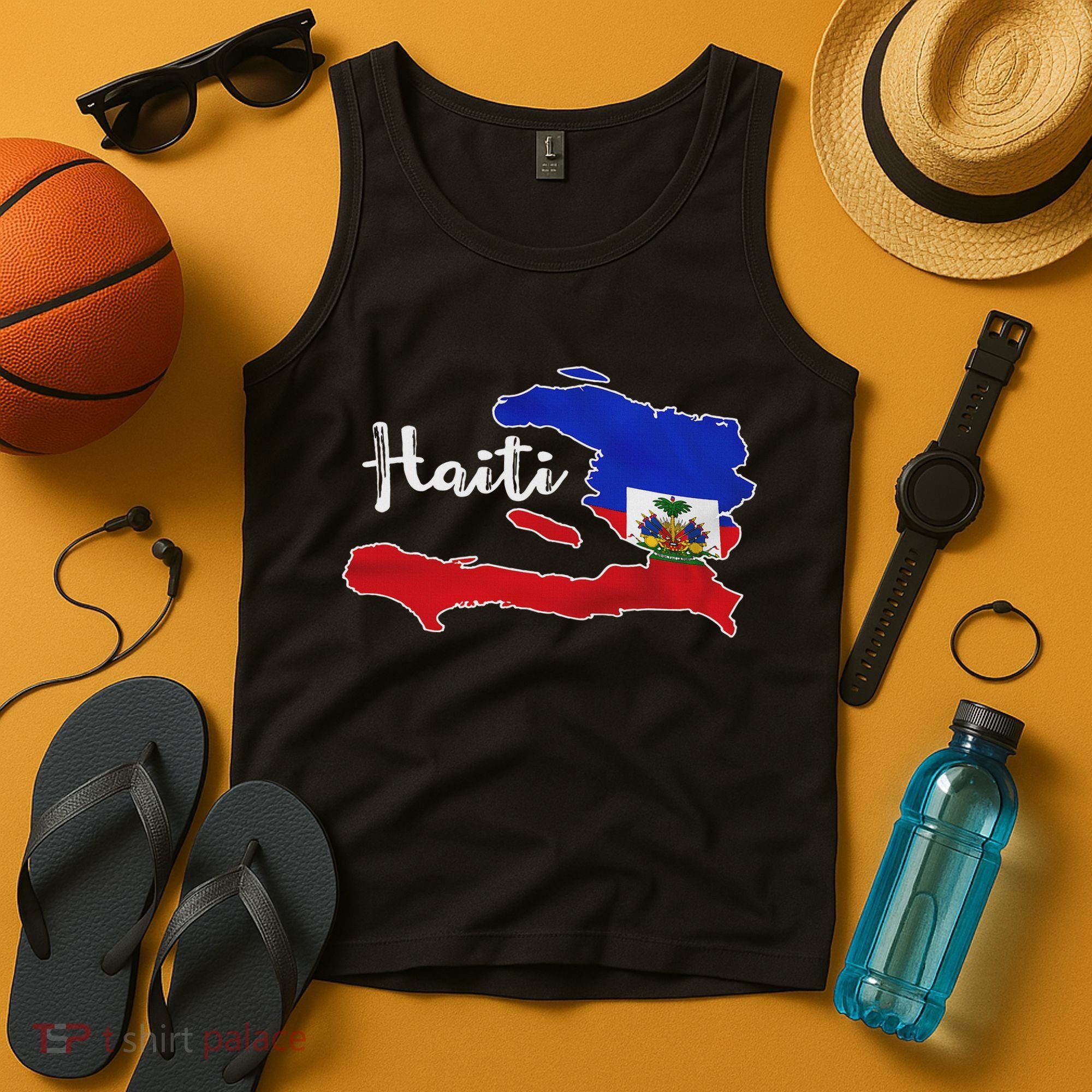 Happy Haitian Flag Day Cool Haiti Flag Map Haitian Pride Tank Top