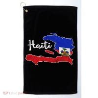 Happy Haitian Flag Day Cool Haiti Flag Map Haitian Pride Golf Towel thumb 0