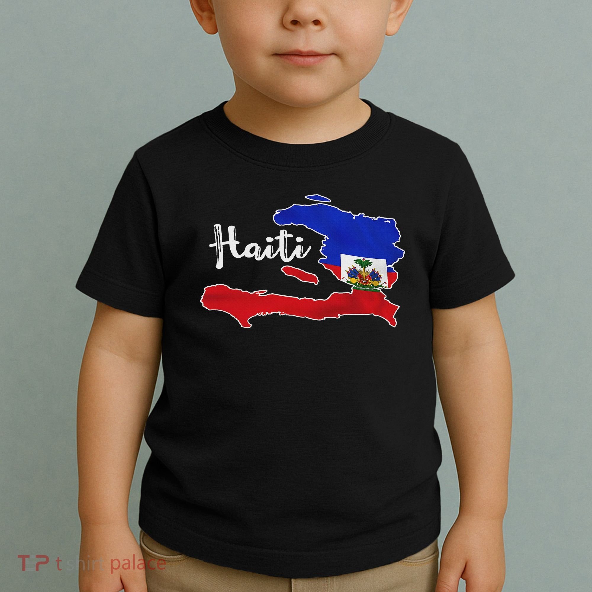 Happy Haitian Flag Day Cool Haiti Flag Map Haitian Pride Toddler T-Shirt