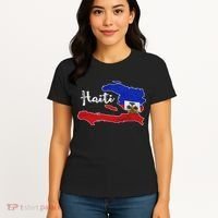 Happy Haitian Flag Day Cool Haiti Flag Map Haitian Pride Women's T-Shirt thumb 4