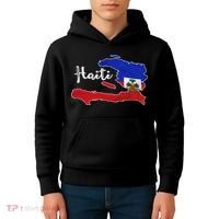 Happy Haitian Flag Day Cool Haiti Flag Map Haitian Pride Kids Hoodie thumb 4