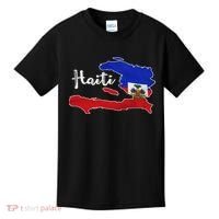 Happy Haitian Flag Day Cool Haiti Flag Map Haitian Pride Kids T-Shirt thumb 0