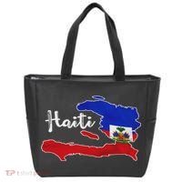 Happy Haitian Flag Day Cool Haiti Flag Map Haitian Pride Tote Bag thumb 0