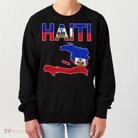 Happy Haitian Flag Day Cool Haiti Flag Map Haitian Pride Women's Sweatshirt thumb 0