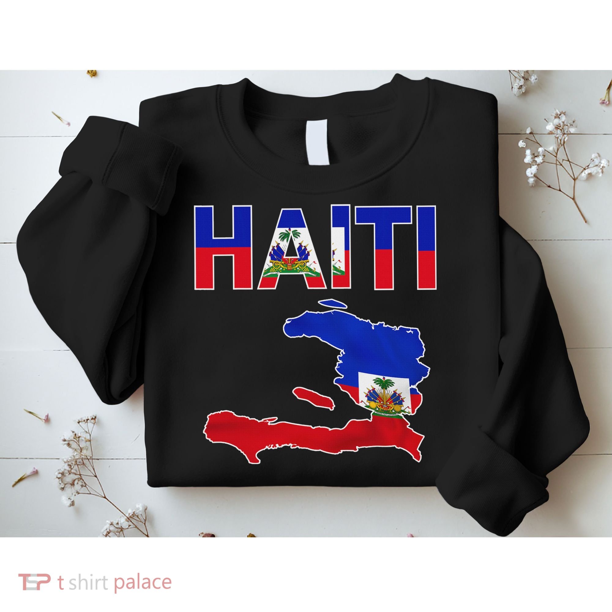 Happy Haitian Flag Day Cool Haiti Flag Map Haitian Pride Sweatshirt
