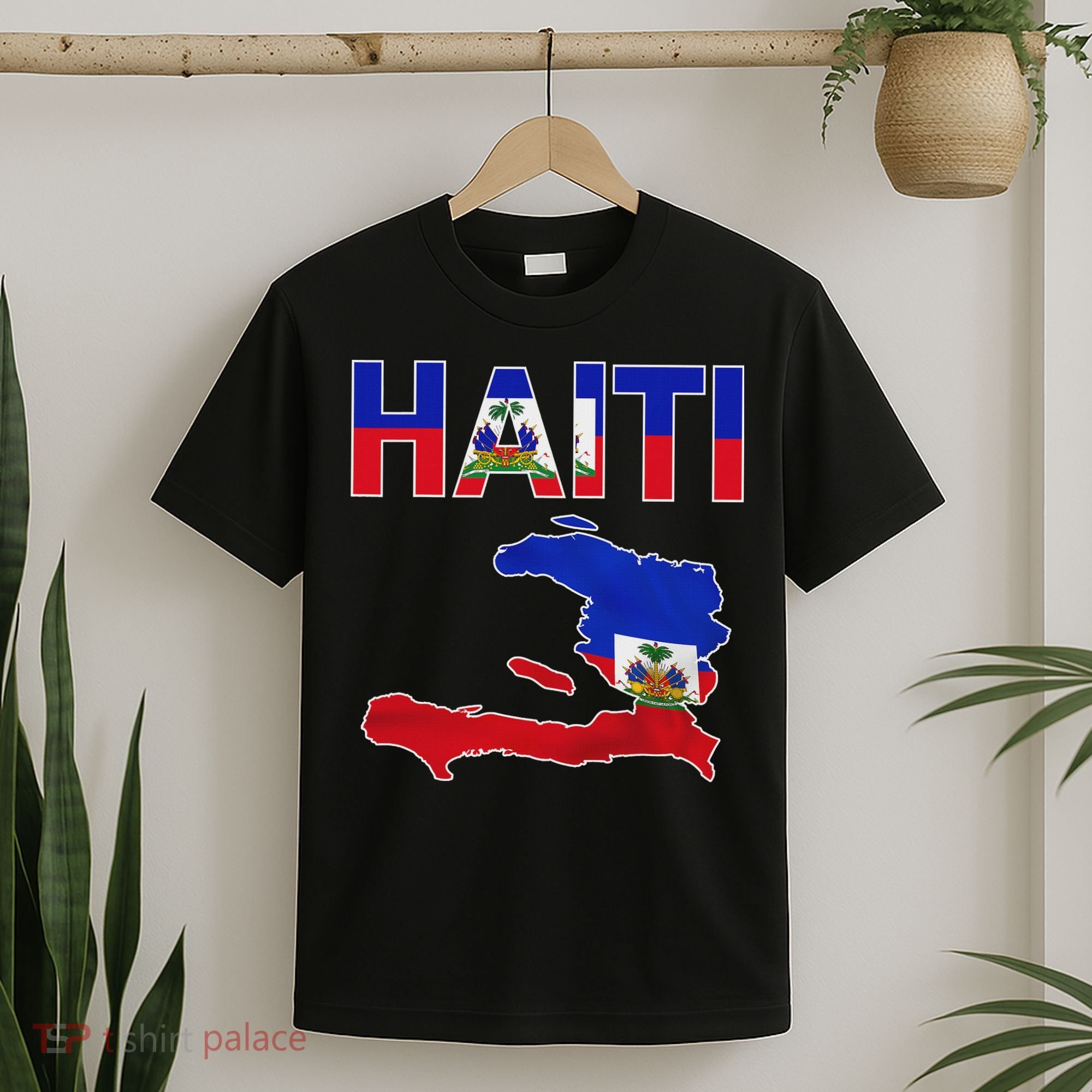Happy Haitian Flag Day Cool Haiti Flag Map Haitian Pride T-Shirt
