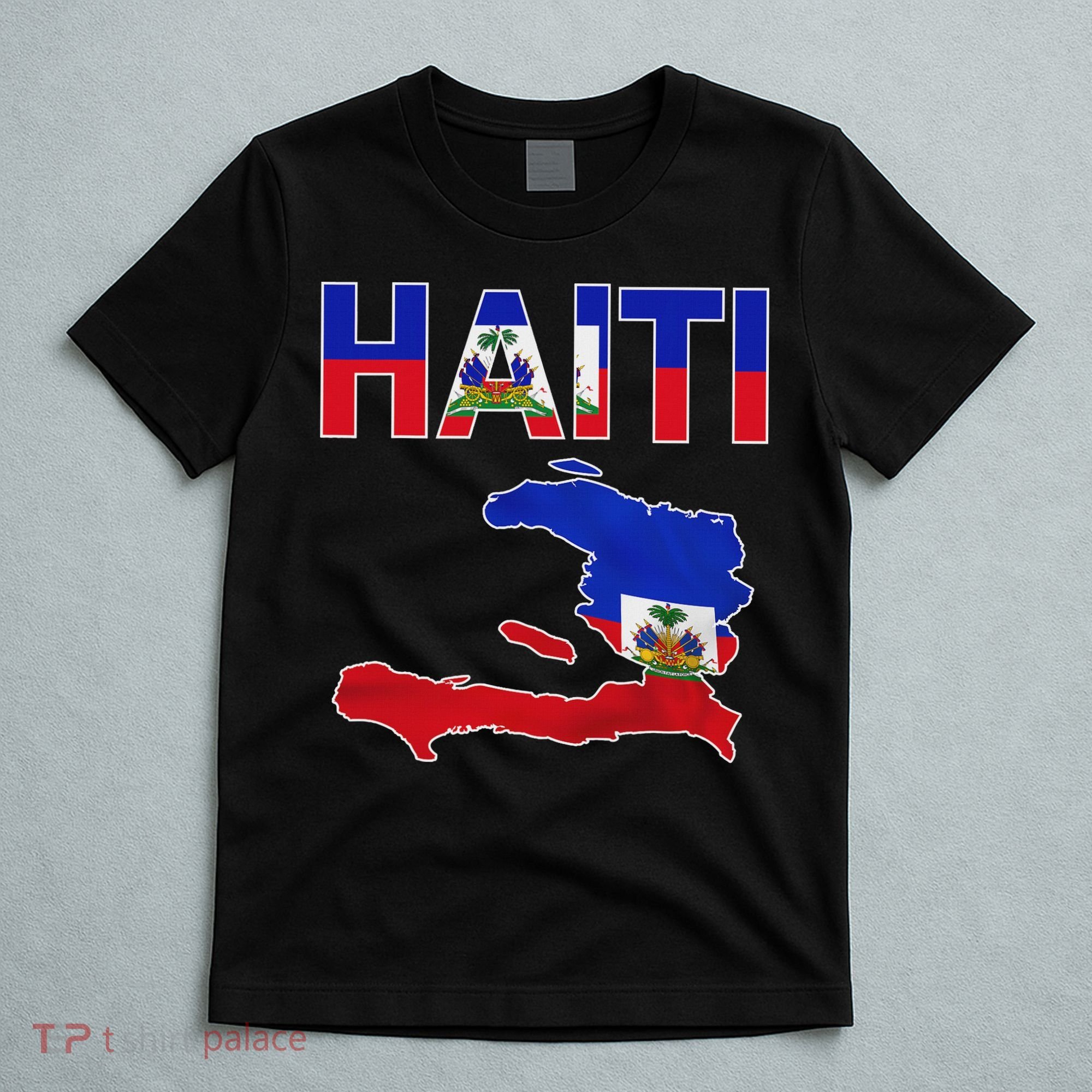 Happy Haitian Flag Day Cool Haiti Flag Map Haitian Pride T-Shirt