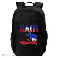 Happy Haitian Flag Day Cool Haiti Flag Map Haitian Pride Backpack thumb 0