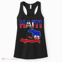 Happy Haitian Flag Day Cool Haiti Flag Map Haitian Pride Women's Tank Top thumb 0