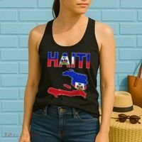 Happy Haitian Flag Day Cool Haiti Flag Map Haitian Pride Women's Tank Top thumb 2