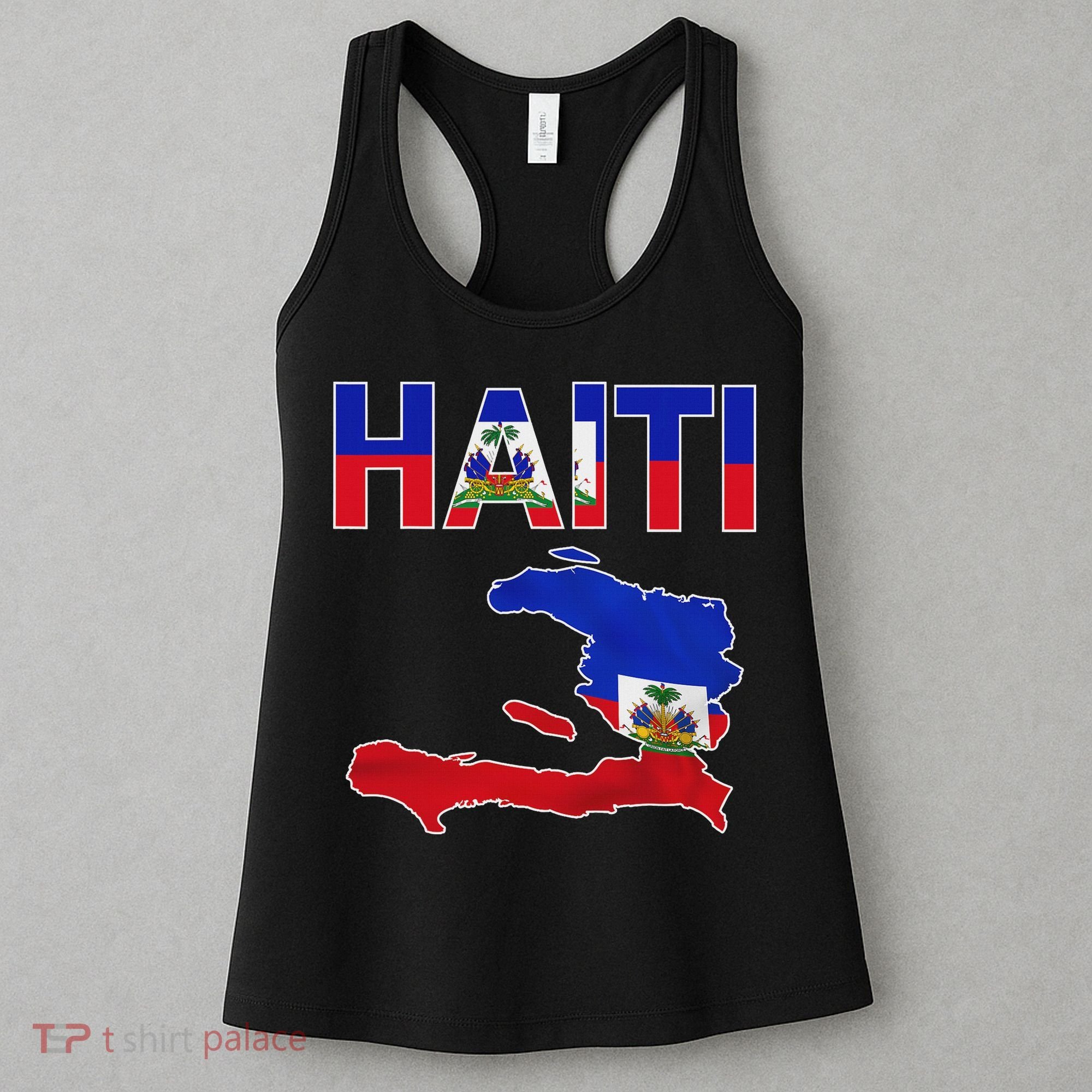 Happy Haitian Flag Day Cool Haiti Flag Map Haitian Pride Women's Tank Top