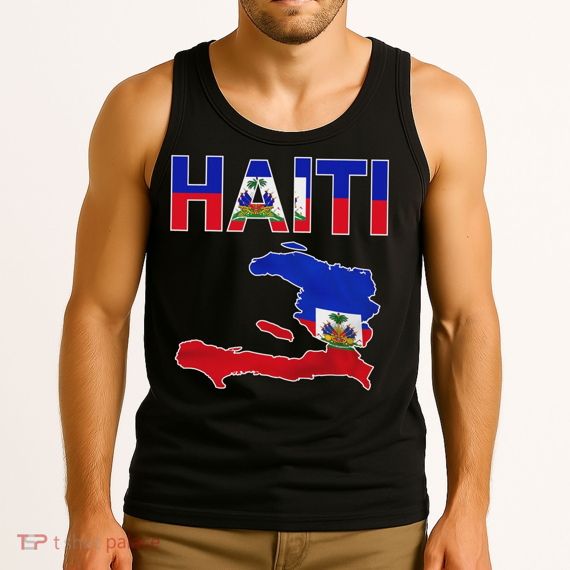 Happy Haitian Flag Day Cool Haiti Flag Map Haitian Pride Tank Top