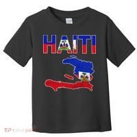 Happy Haitian Flag Day Cool Haiti Flag Map Haitian Pride Toddler T-Shirt thumb 0