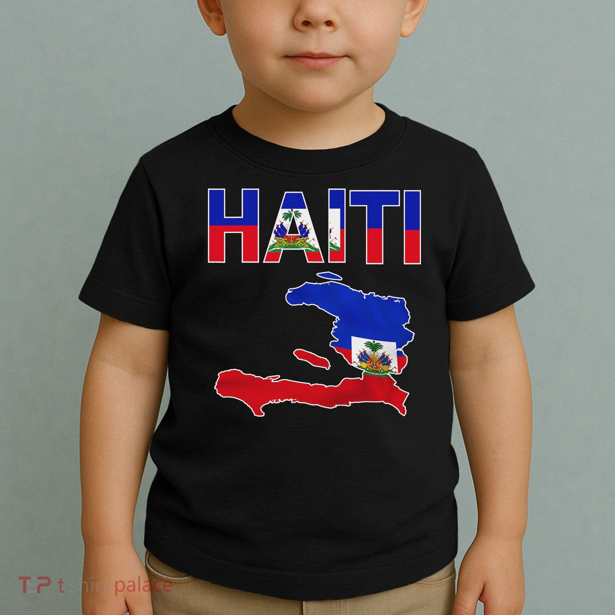 Happy Haitian Flag Day Cool Haiti Flag Map Haitian Pride Toddler T-Shirt