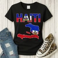 Happy Haitian Flag Day Cool Haiti Flag Map Haitian Pride Women's T-Shirt thumb 3