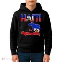 Happy Haitian Flag Day Cool Haiti Flag Map Haitian Pride Kids Hoodie thumb 4