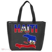 Happy Haitian Flag Day Cool Haiti Flag Map Haitian Pride Tote Bag thumb 0