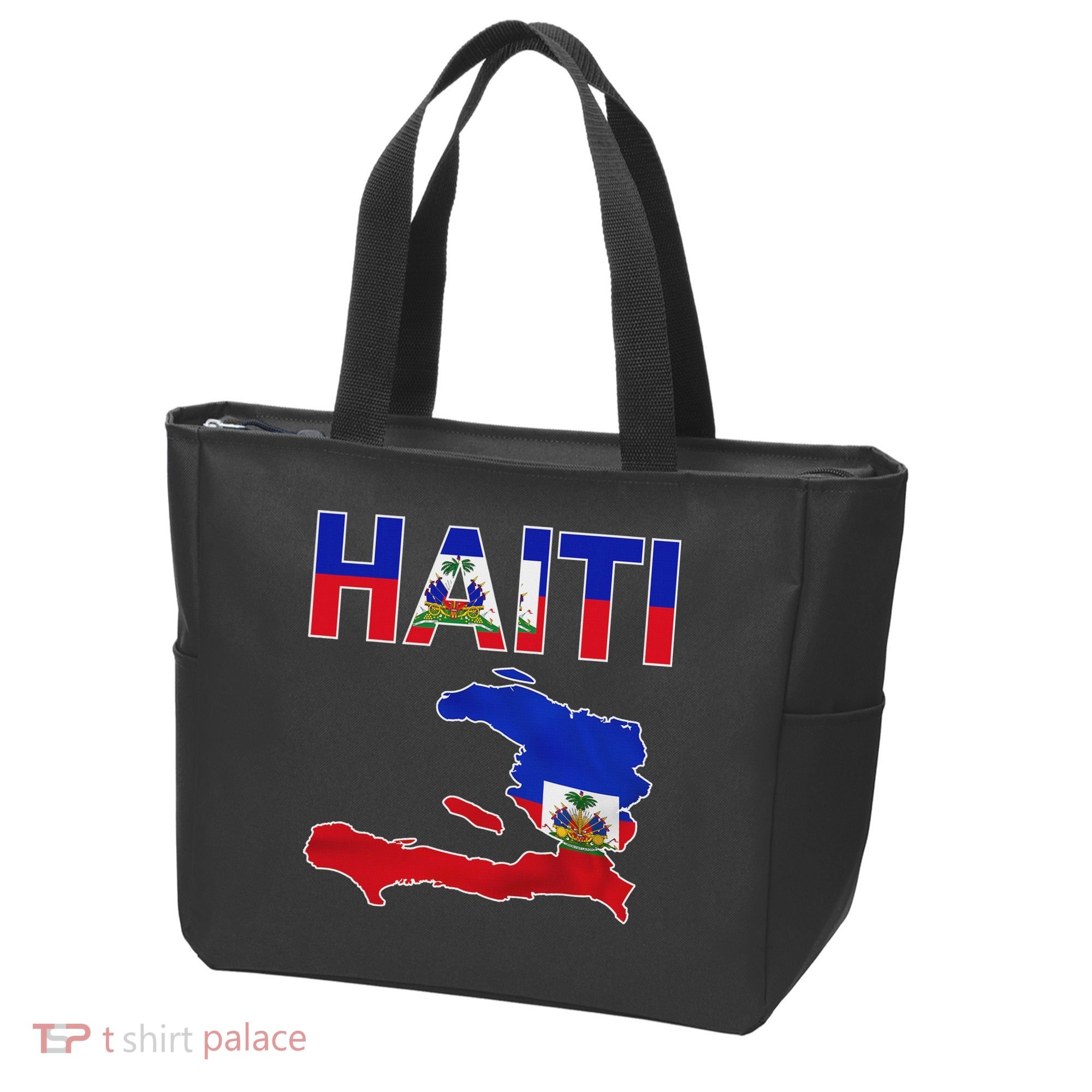 Happy Haitian Flag Day Cool Haiti Flag Map Haitian Pride Tote Bag