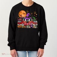 Happy Halloween Firefighter Pumpkin Fire Truck Witch Ghost Women's Sweatshirt thumb 0