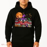 Happy Halloween Firefighter Pumpkin Fire Truck Witch Ghost Hoodie thumb 2