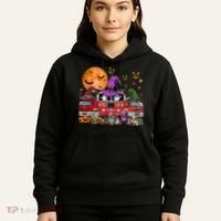 Happy Halloween Firefighter Pumpkin Fire Truck Witch Ghost Hoodie thumb 5