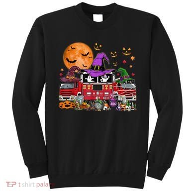 Happy Halloween Firefighter Pumpkin Fire Truck Witch Ghost Sweatshirt