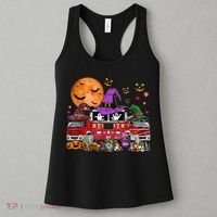 Happy Halloween Firefighter Pumpkin Fire Truck Witch Ghost Women's Tank Top thumb 3